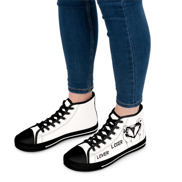 Goth Sneakers — Black Kiss Graphic "Lover Loser" By MIHONO