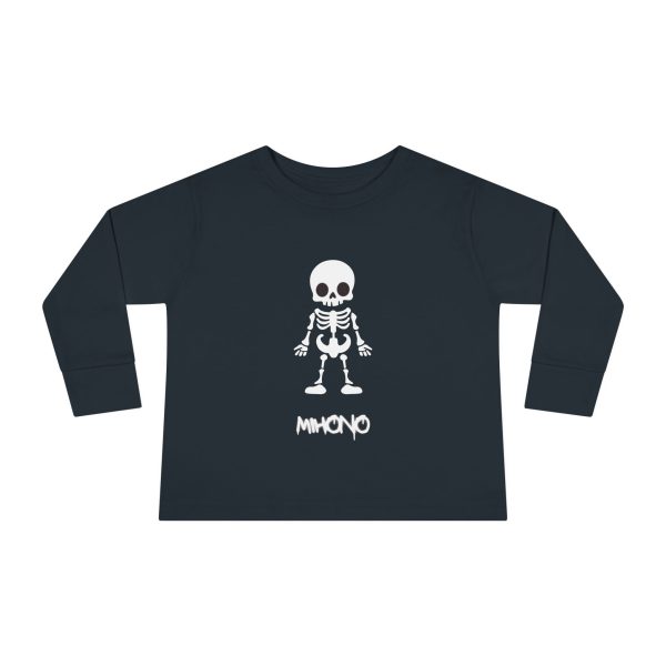 Emo Toddler Long Sleeve Tee With Cute Skeleton Graphic By MIHONO