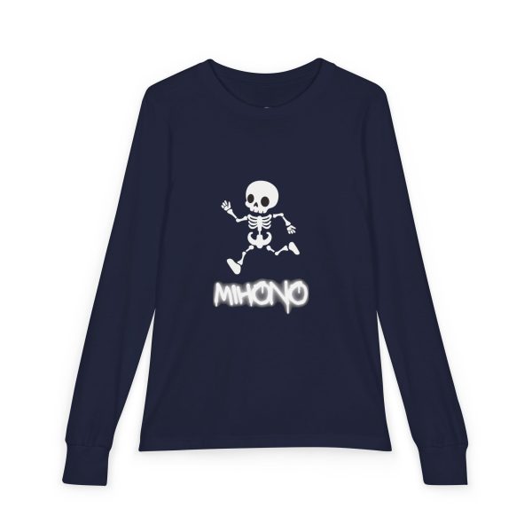 Metal Head Youth Long Sleeve Tee With Dancing Skeleton By MIHONO