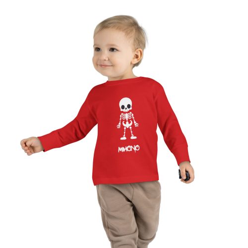 Emo Toddler Long Sleeve Tee With Cute Skeleton Graphic By MIHONO