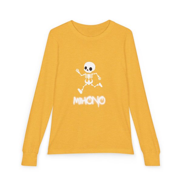 Metal Head Youth Long Sleeve Tee With Dancing Skeleton By MIHONO