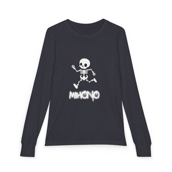 Metal Head Youth Long Sleeve Tee With Dancing Skeleton By MIHONO